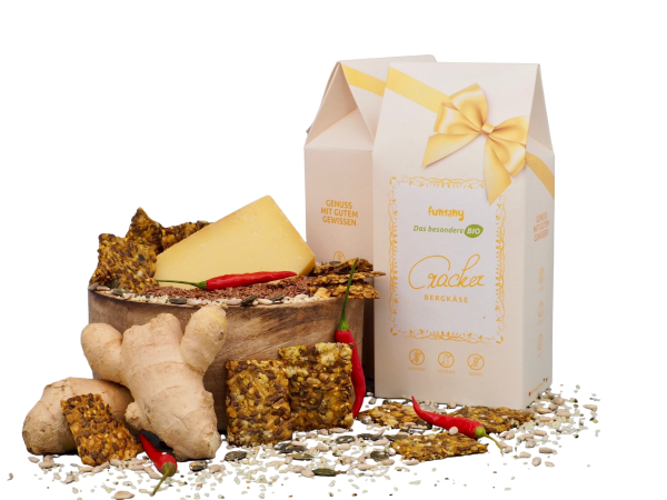Pikante Bio Cracker mit Bergkäse
